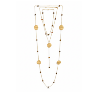 Triple Layer Choker Necklace – Textured Disc Flow Design