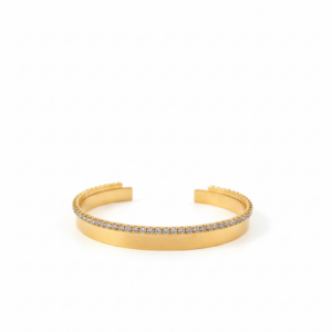 Minimal Crystal Edge Cuff Bracelet (Gold / Silver)