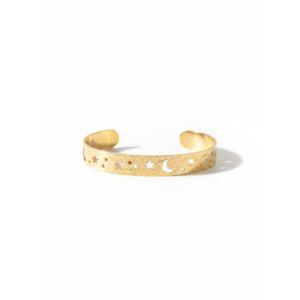 Cuff Bracelet – Moon & Stars Cutout Design