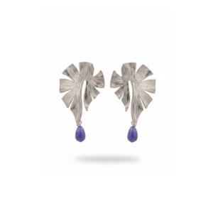 Abstract Leaf Drop Earrings – Textured Statement Design