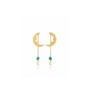 Drop Earrings – Crescent Moon Layered Design