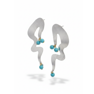 Abstract Flow Drop Earrings – Sculptural Statement Design