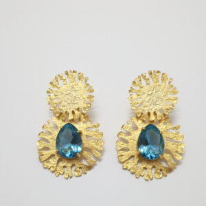 Textured Floral Drop Earrings – Bold Artistic Statement